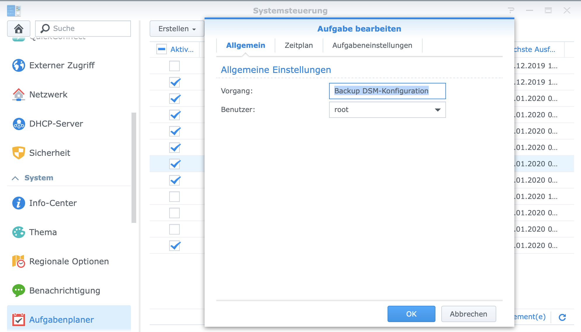 Automatisches Backup der Synology DSM-Konfiguration